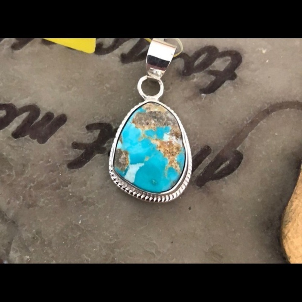 South Hill Turquoise 7.34 tcw sterling pendant